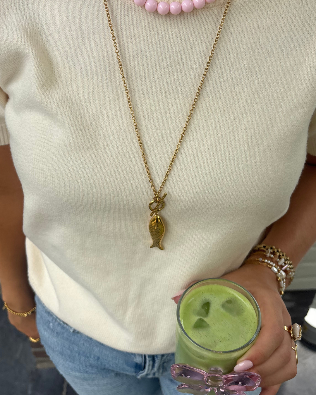 Fish necklace long