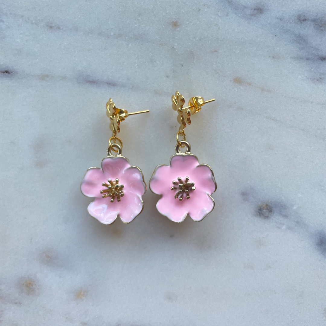 Blossom earrings pink