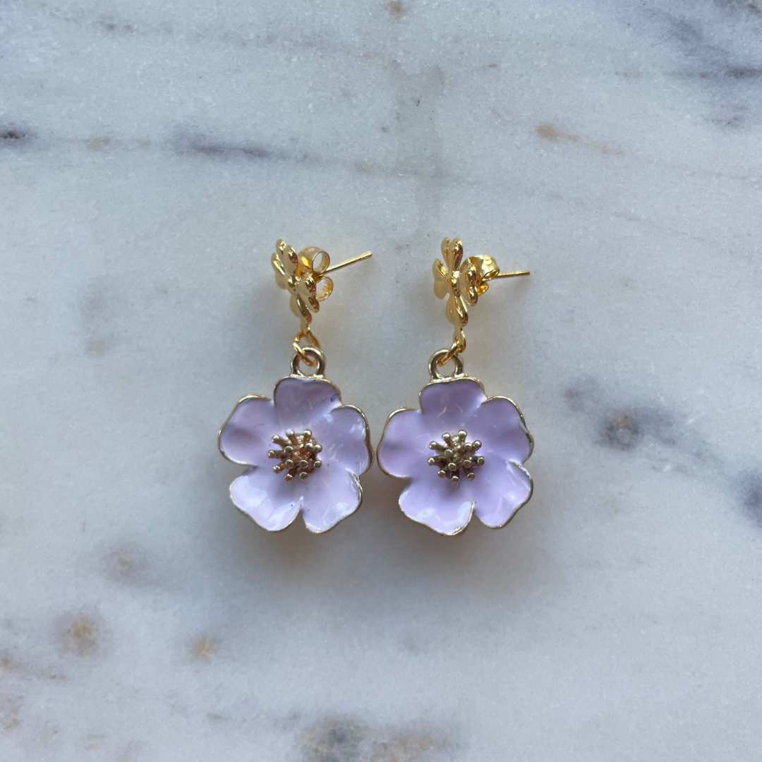 Blossom earrings lila