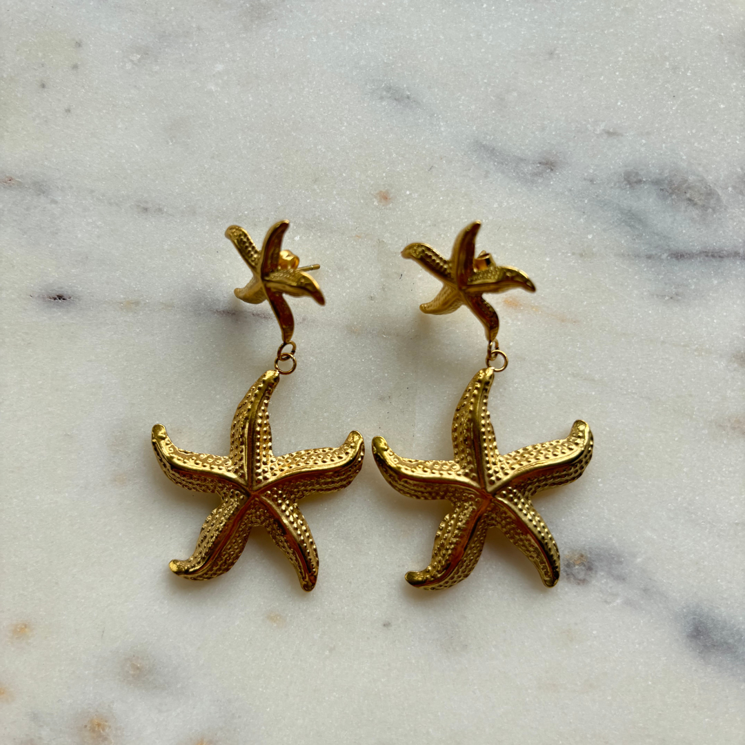 Seastar earrings aan