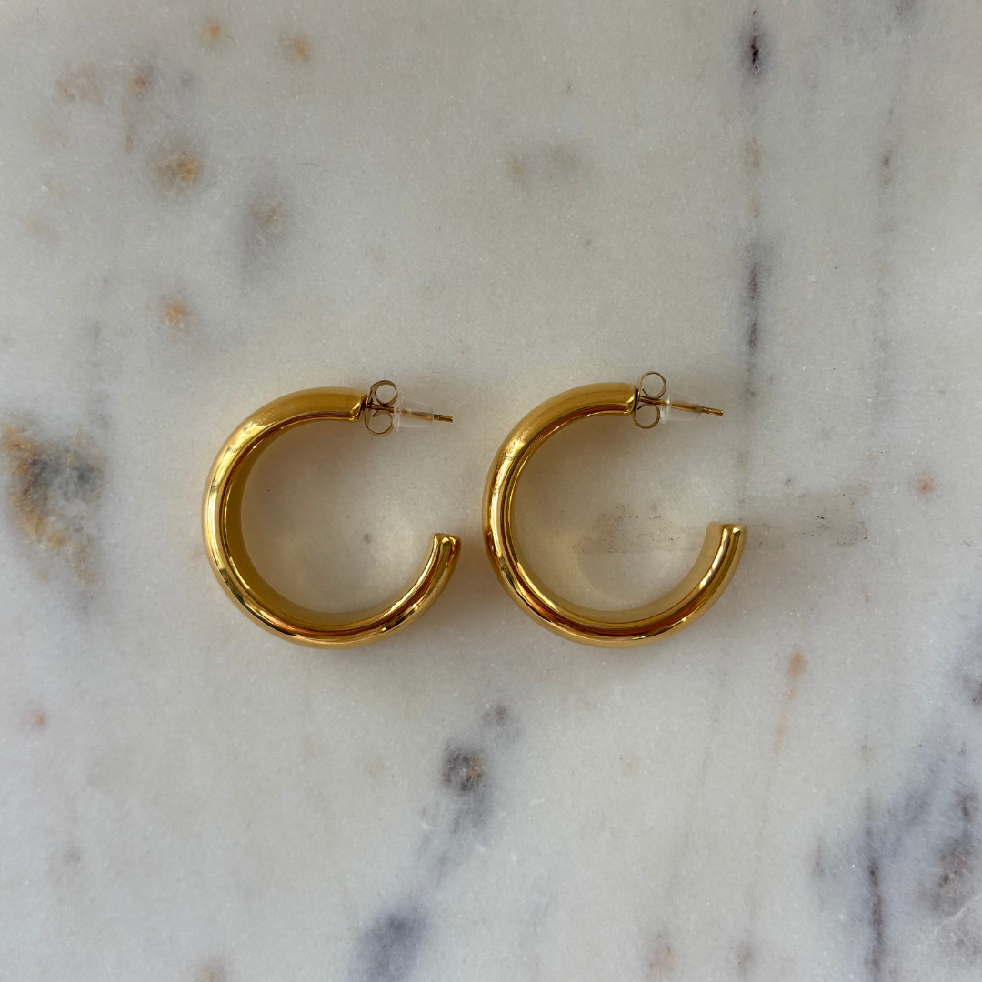 Golden hoops earrings