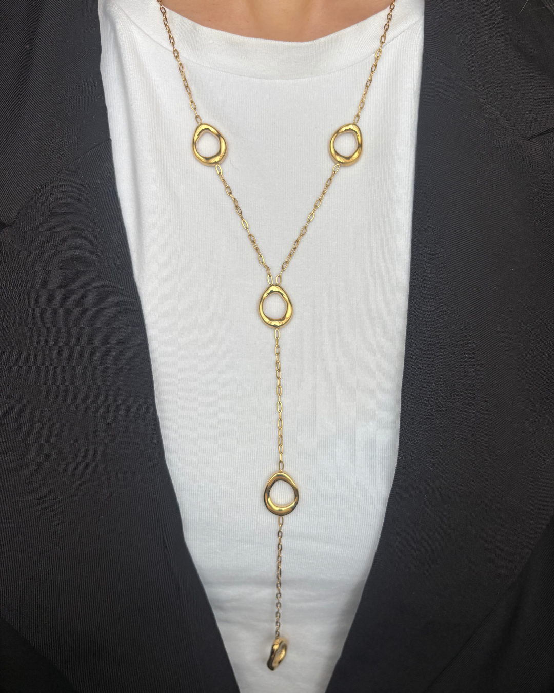 Oval necklace long