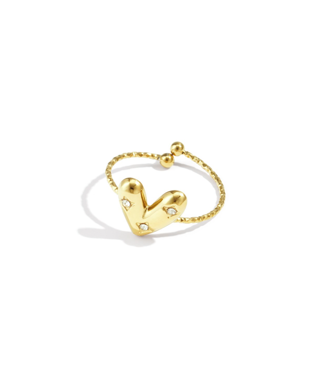 Heart strass ring