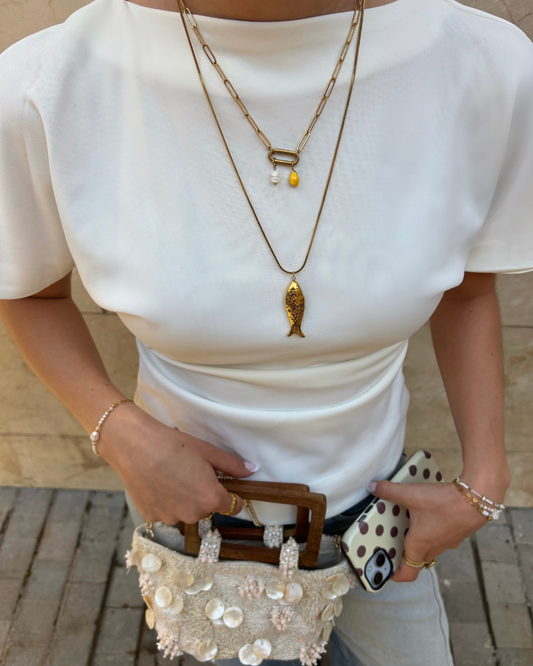 Fish necklace long
