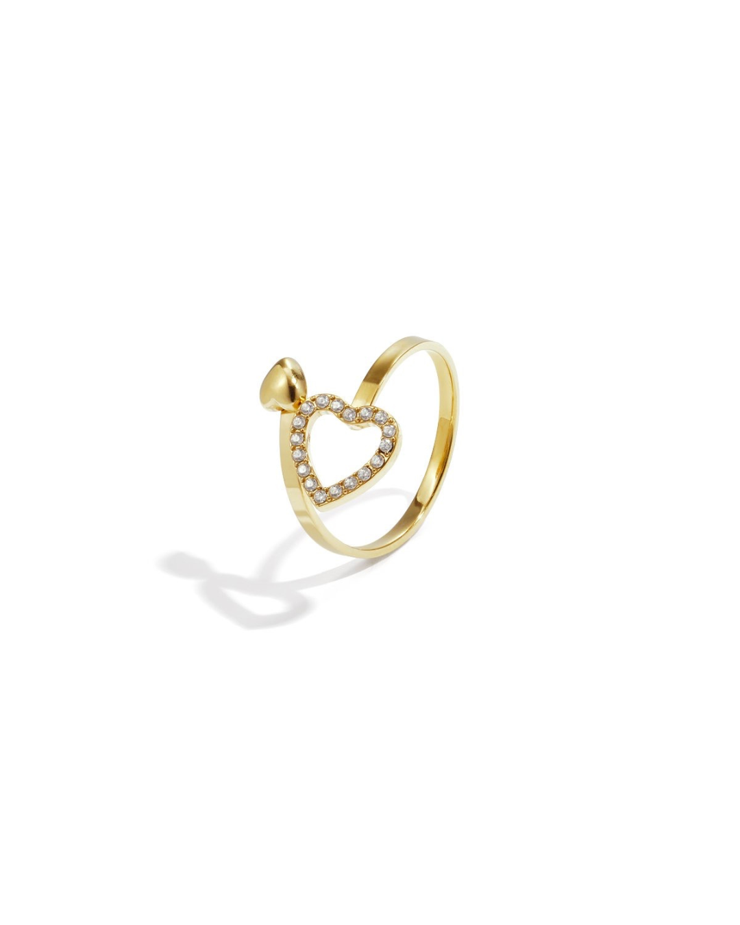 Crossed hearts ring