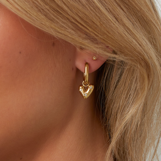 Heart strass earrings