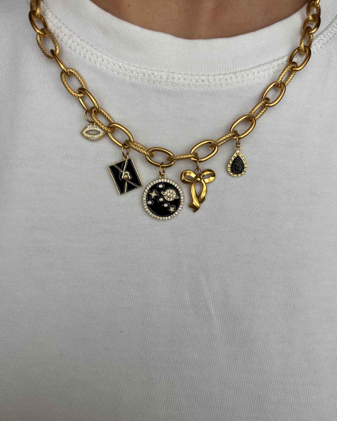 Midnight charm necklace