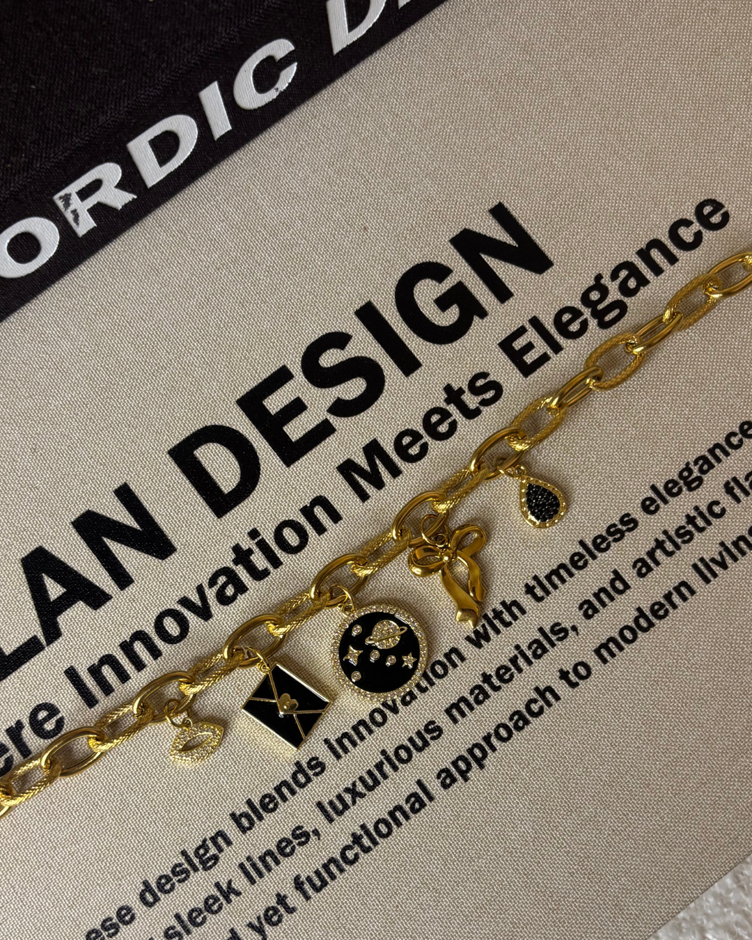 Midnight charm necklace