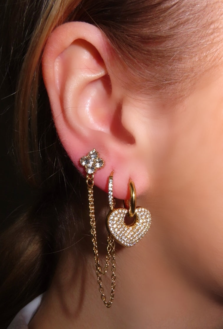 Glam heart earrings