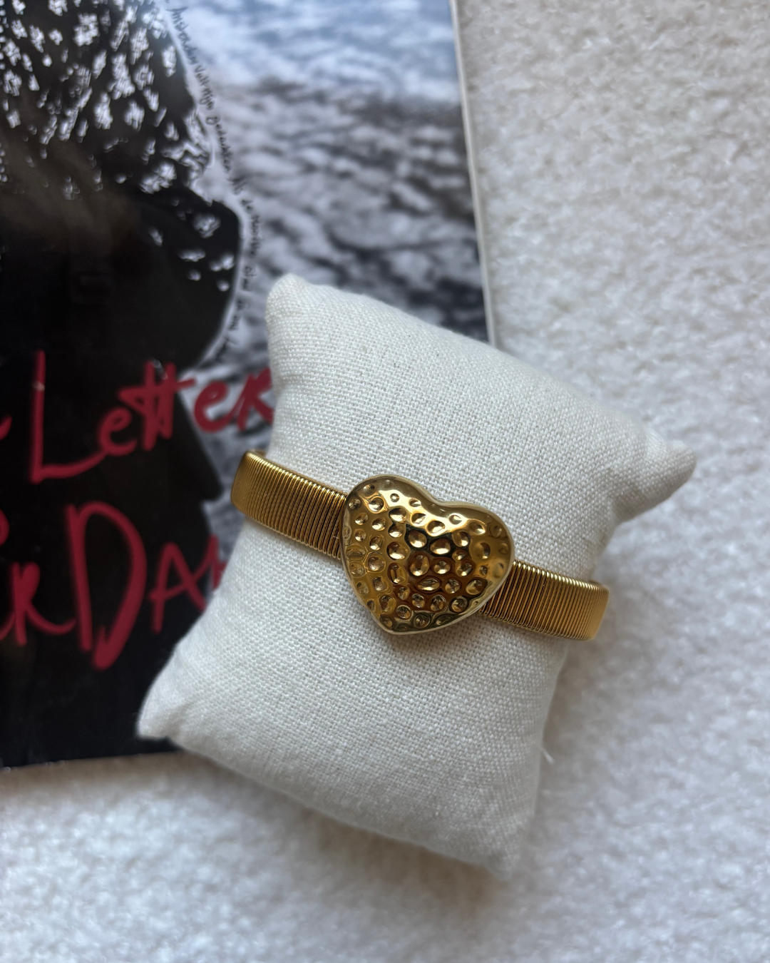 Heart charm bangle