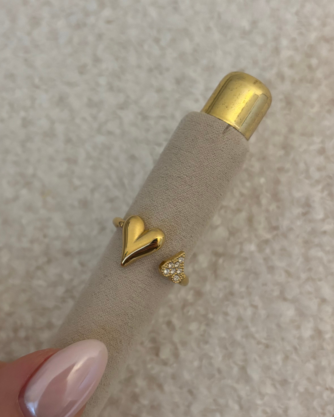 Double heart ring