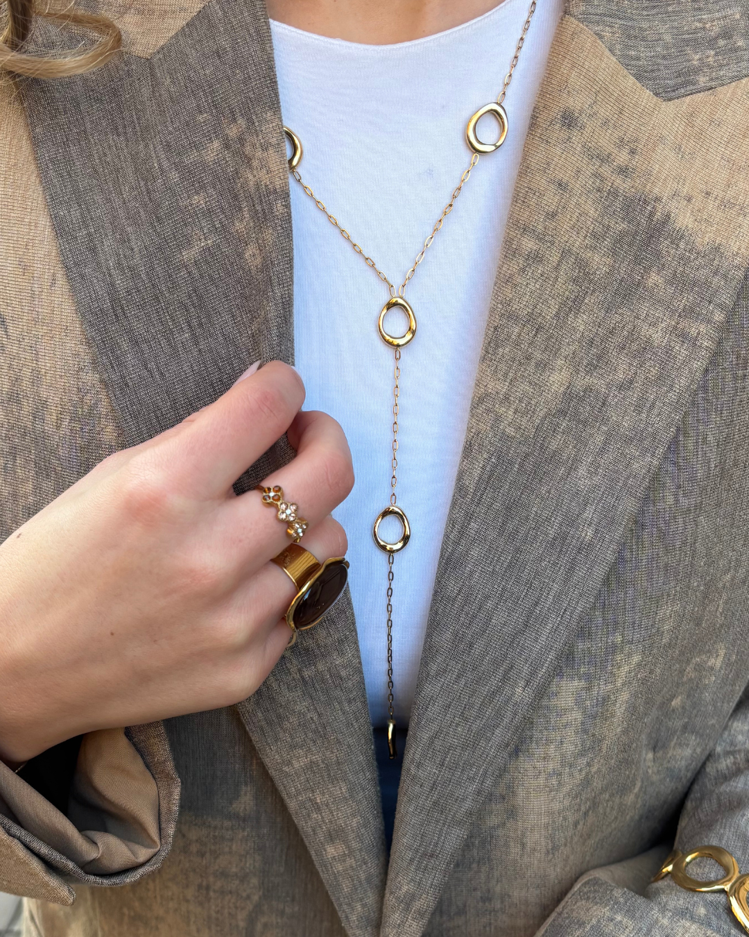 Oval necklace long