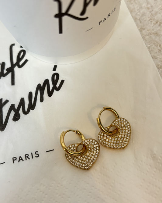 Glam heart earrings